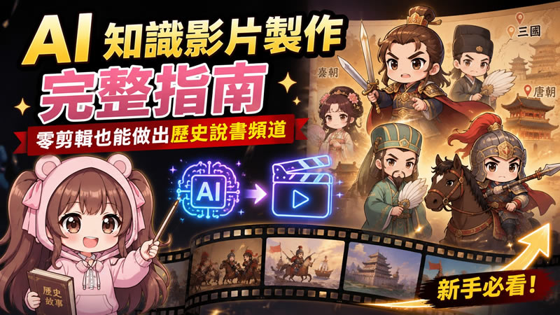 AI 知識影片製作完整指南:零剪輯技術也能做出歷史說書頻道